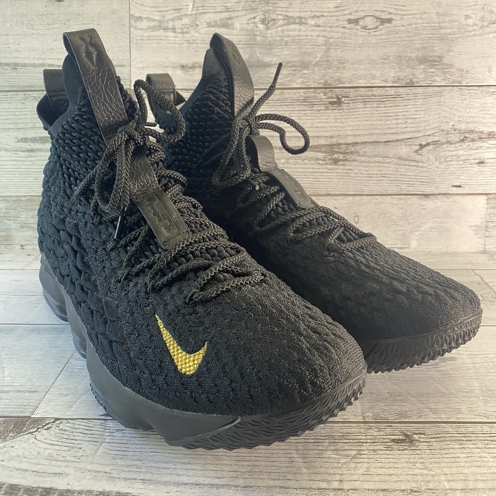 Nike Shoes Mens 13‎ Black Gold Lebron XV Phil Knight PK80 PE Promo Sample EYBL